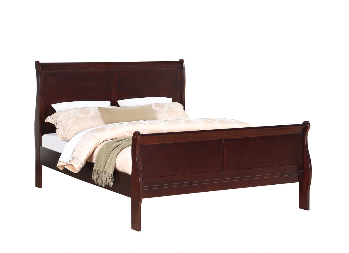 Crown Mark Furniture Louis Philip Queen Bed in Dark Cherry image