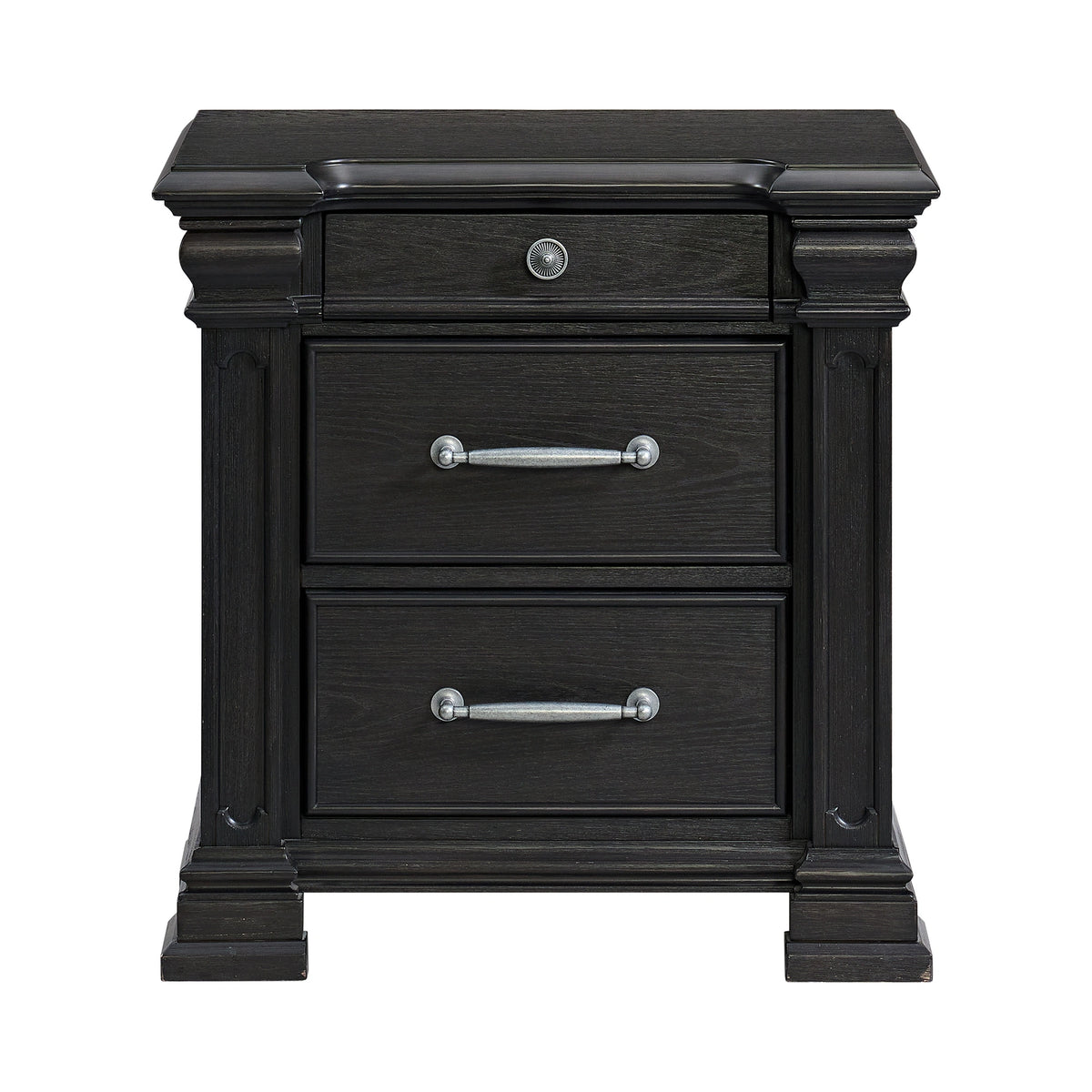 Kings Court 3-Drawer Nightstand (Sliding Top)