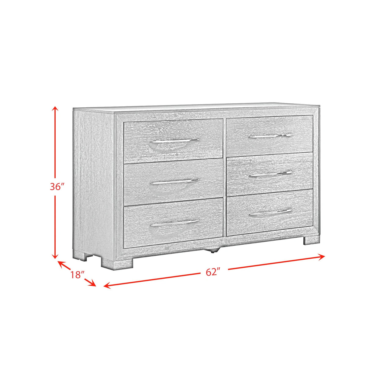 Allan Bedroom Set with 2 Nightstands in Black