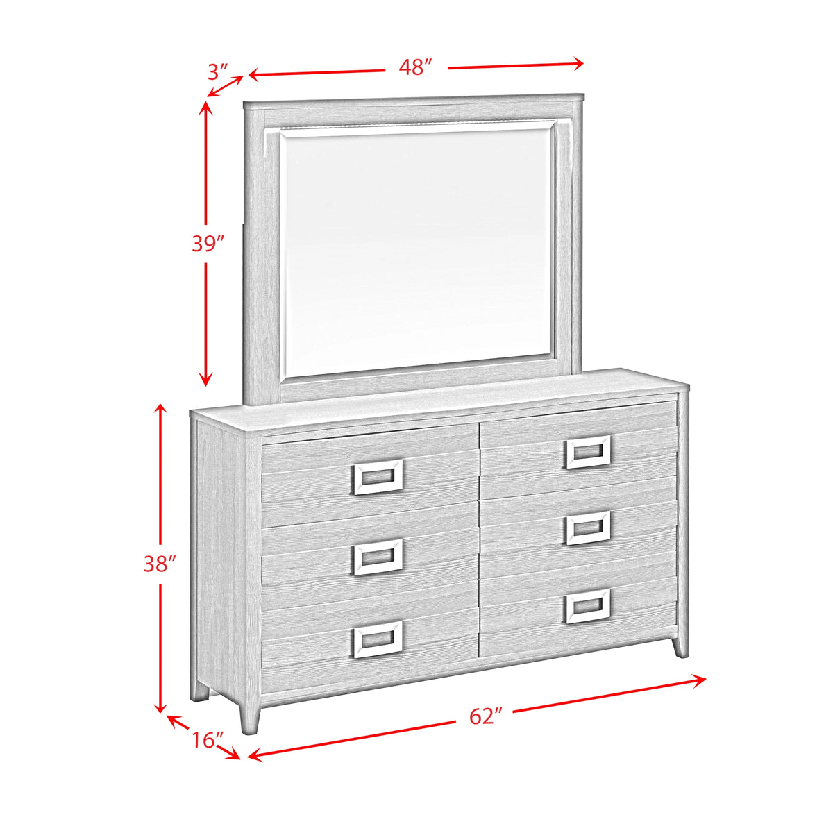 Tobias Bedroom Set with LED
