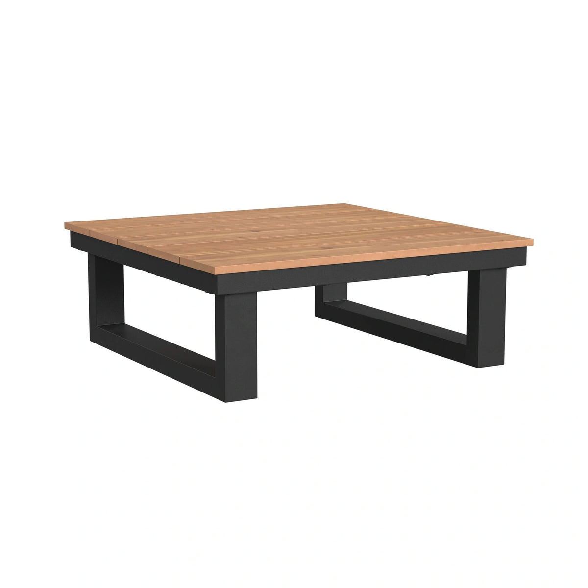 Cabana Coffee Table with Natural Top in Black
