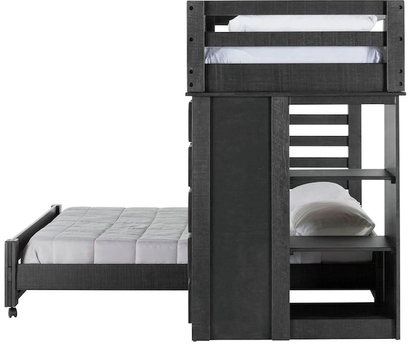 Cali Kids Twin Loft Bookcase Bed in Sleek Gray - Jack’s Furniture and More (Laredo, TX)