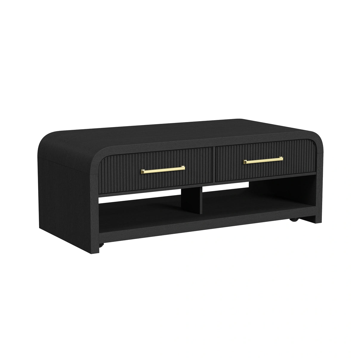 Ridgemont Coffee Table with Casters/Push Through Drawer
