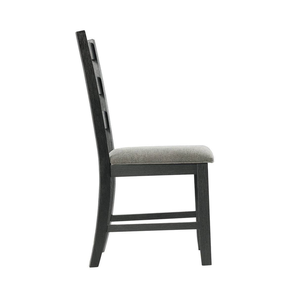 Martin Side Chair with Grey Fabric - Black Finish (2 Per Carton)