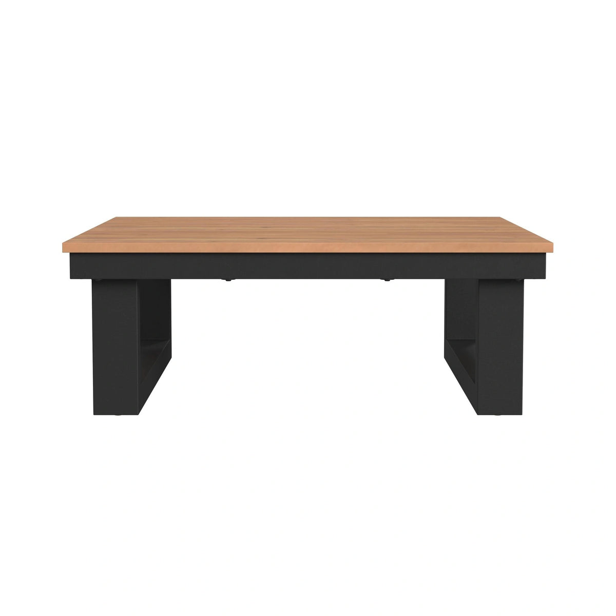 Cabana Coffee Table with Natural Top in Black