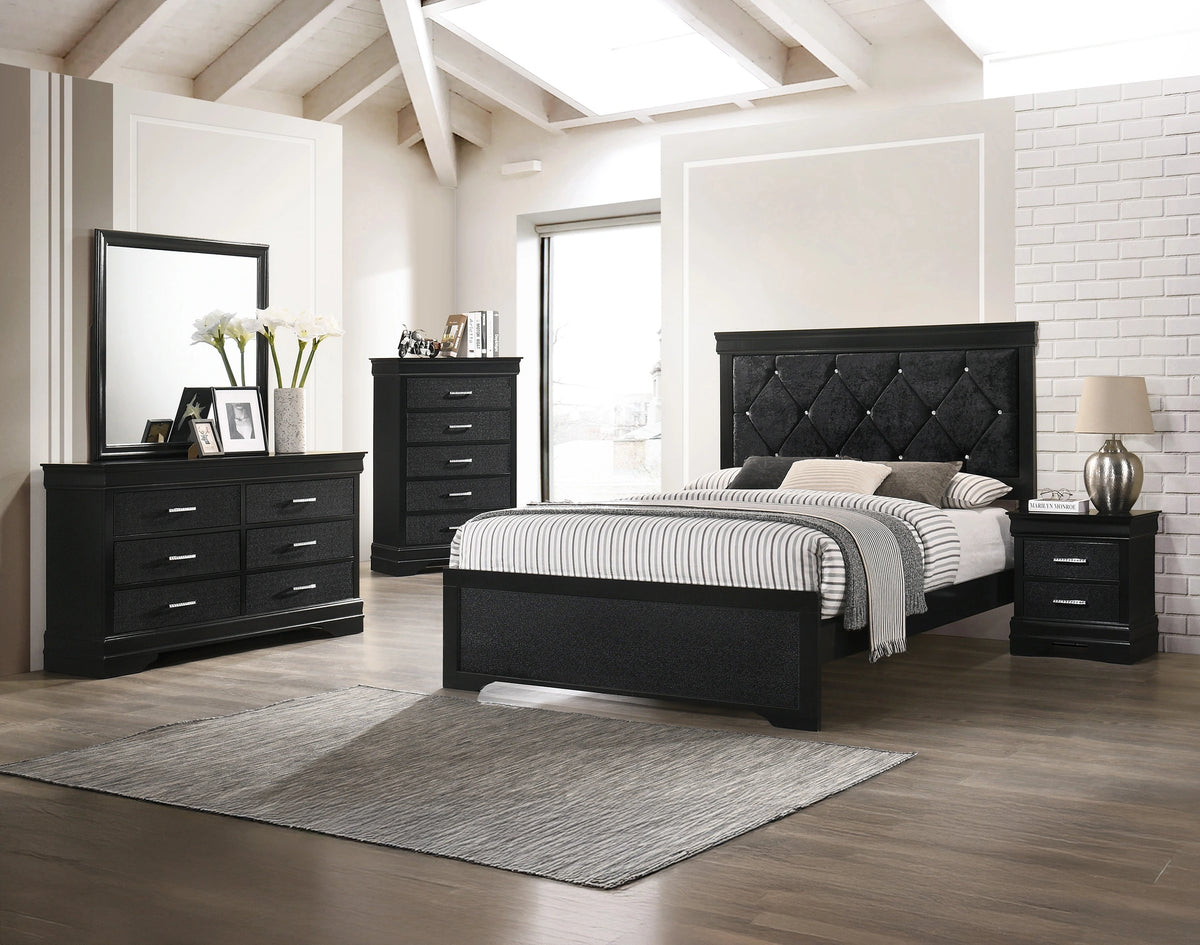 Crown Mark Amalia Full Panel Bed in Black B6918-F image