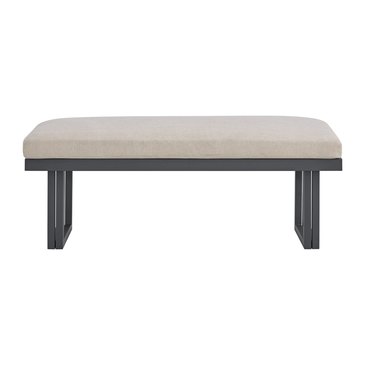 Playa Dining Bench - Dark Grey and Olefin Beige