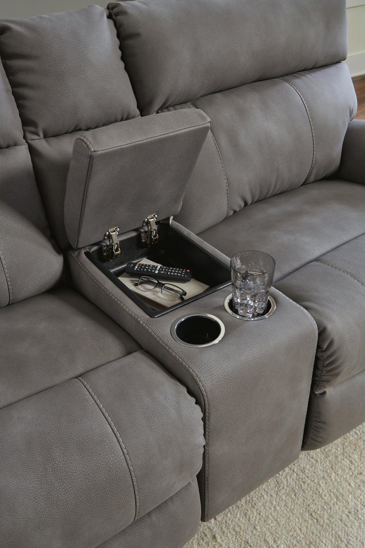 Next-Gen DuraPella Power Reclining Sectional Loveseat with Console - Jack’s Furniture and More (Laredo, TX)