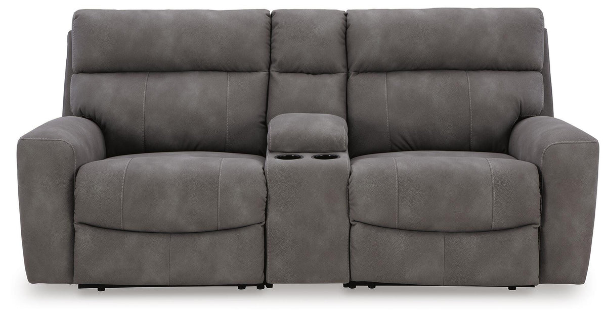 Next-Gen DuraPella Power Reclining Sectional Loveseat with Console - Jack’s Furniture and More (Laredo, TX)