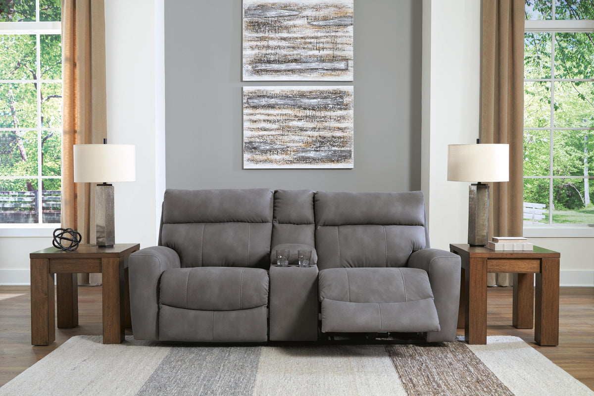 Next-Gen DuraPella Power Reclining Sectional Loveseat with Console - Jack’s Furniture and More (Laredo, TX)