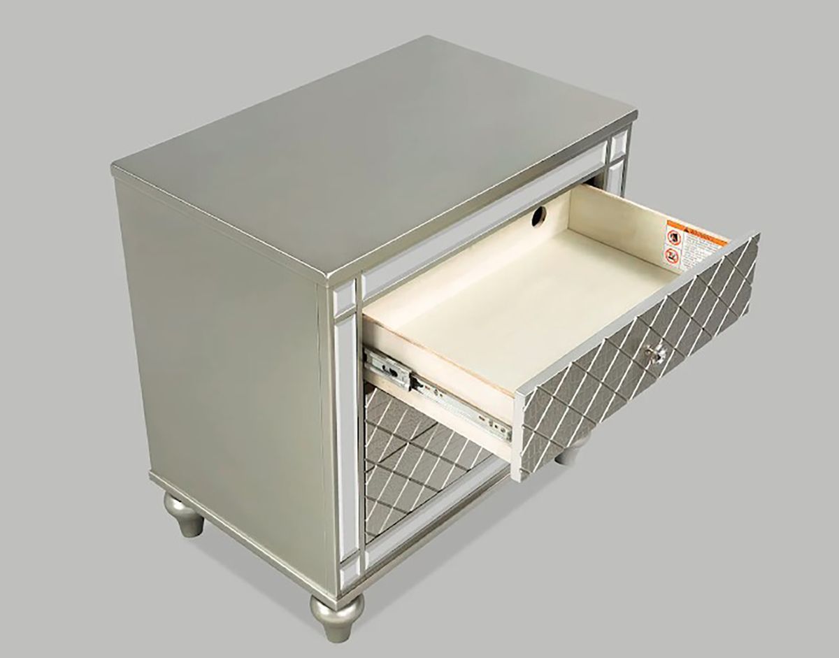 Crown Mark Furniture Cristian 2 Drawer Nightstand In Beige