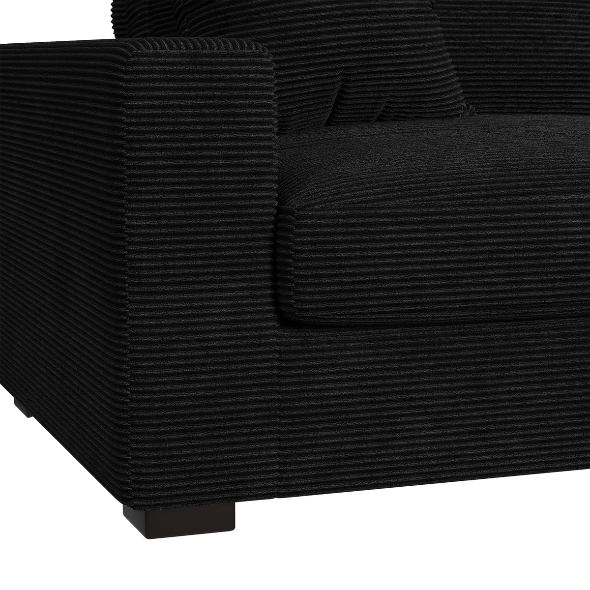 Arizona 6PC Sectional Set with RHF Chaise in Steno Black
