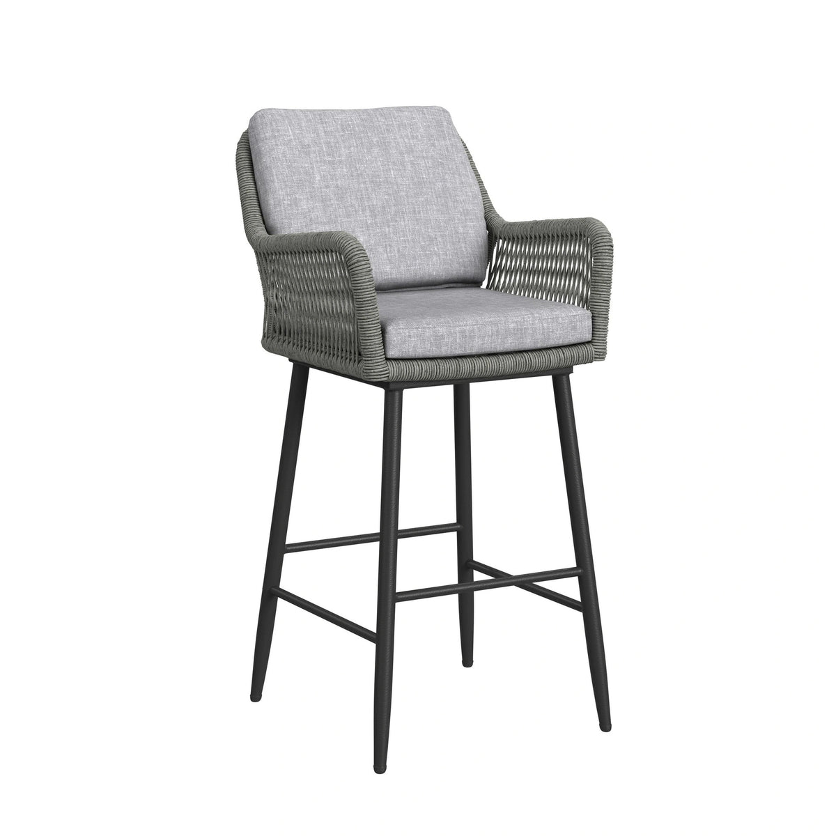 Bayhill Barstool with Grey Fabric in Black (2 Per Carton)
