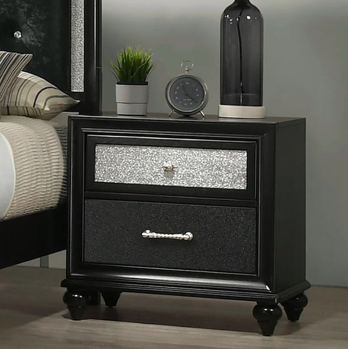 Crown Mark Furniture Lila 2 Drawer Nightstand in Black image