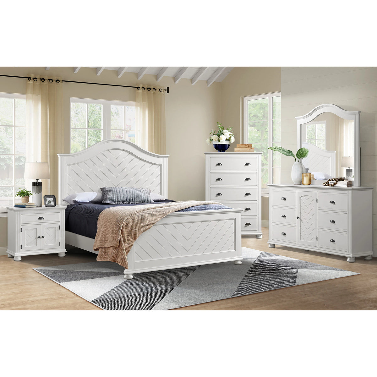 Kona Panel Bedroom Set in White