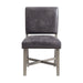Collins Side Chair Stretcher with Brown PU (Set of 2) in Weathered Gray - Jack’s Furniture and More (Laredo, TX)