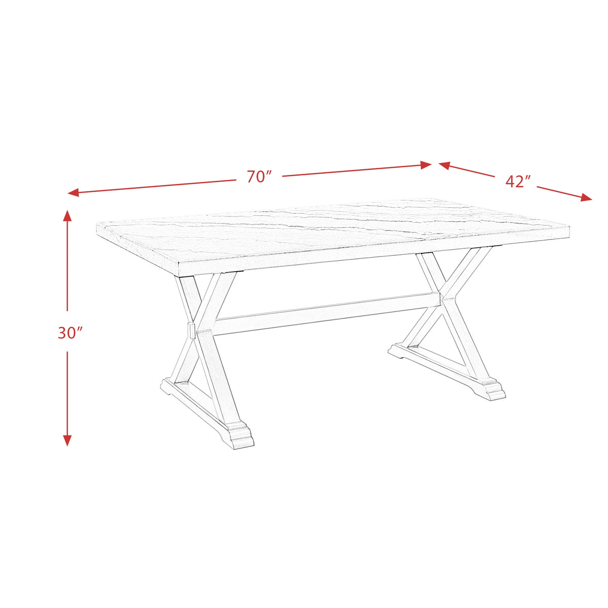 Lexi 5PC Dining Set-Table & Four Chairs