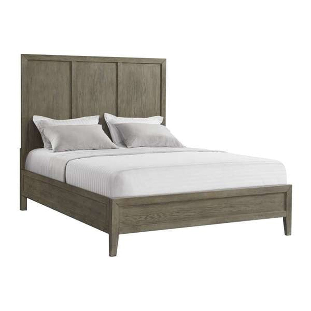 Elements International Versailles King Wooden Panel Bed with Low Footboard in Grey image