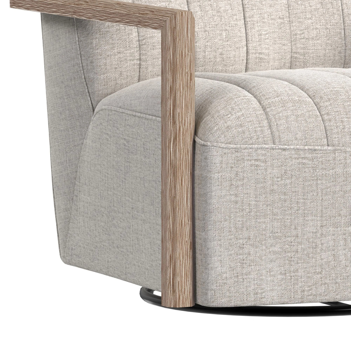 Blaze Swivel Chair in Laurence Cream with Natural Arm