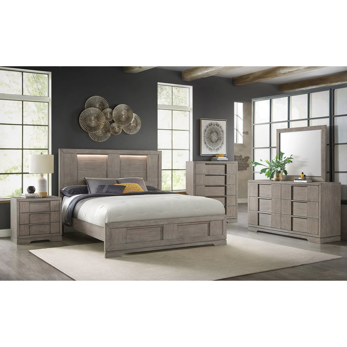 Kelis 5-Drawer Chest in Grey