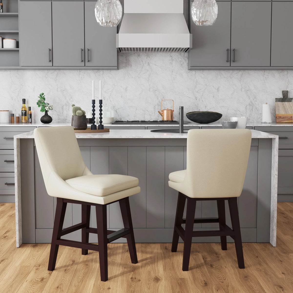 Villanova Swivel Counter Stool in Espresso (2 Per Carton)