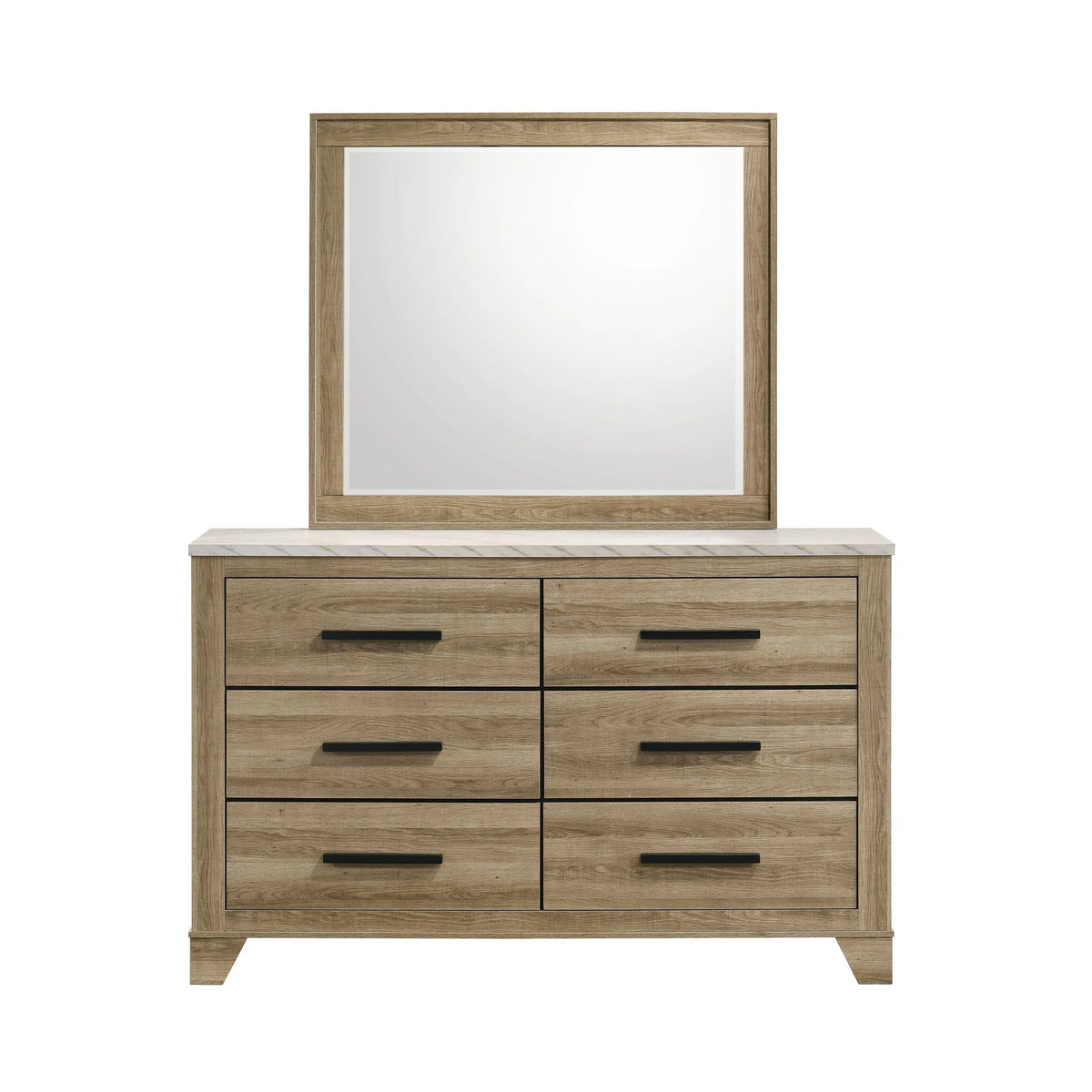 Caro Dresser and Mirror Set in Natural