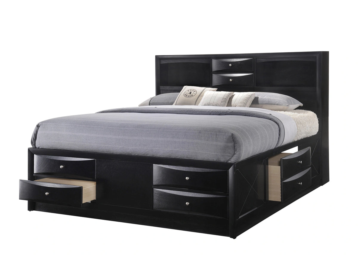 Crown Mark Furniture Emily Captain's King Bed in Black image