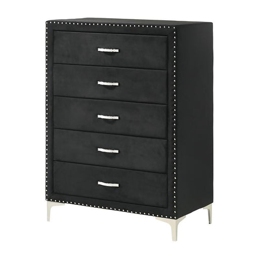 Crown Mark Furniture Lucinda 5 Drawer Chest in Black image