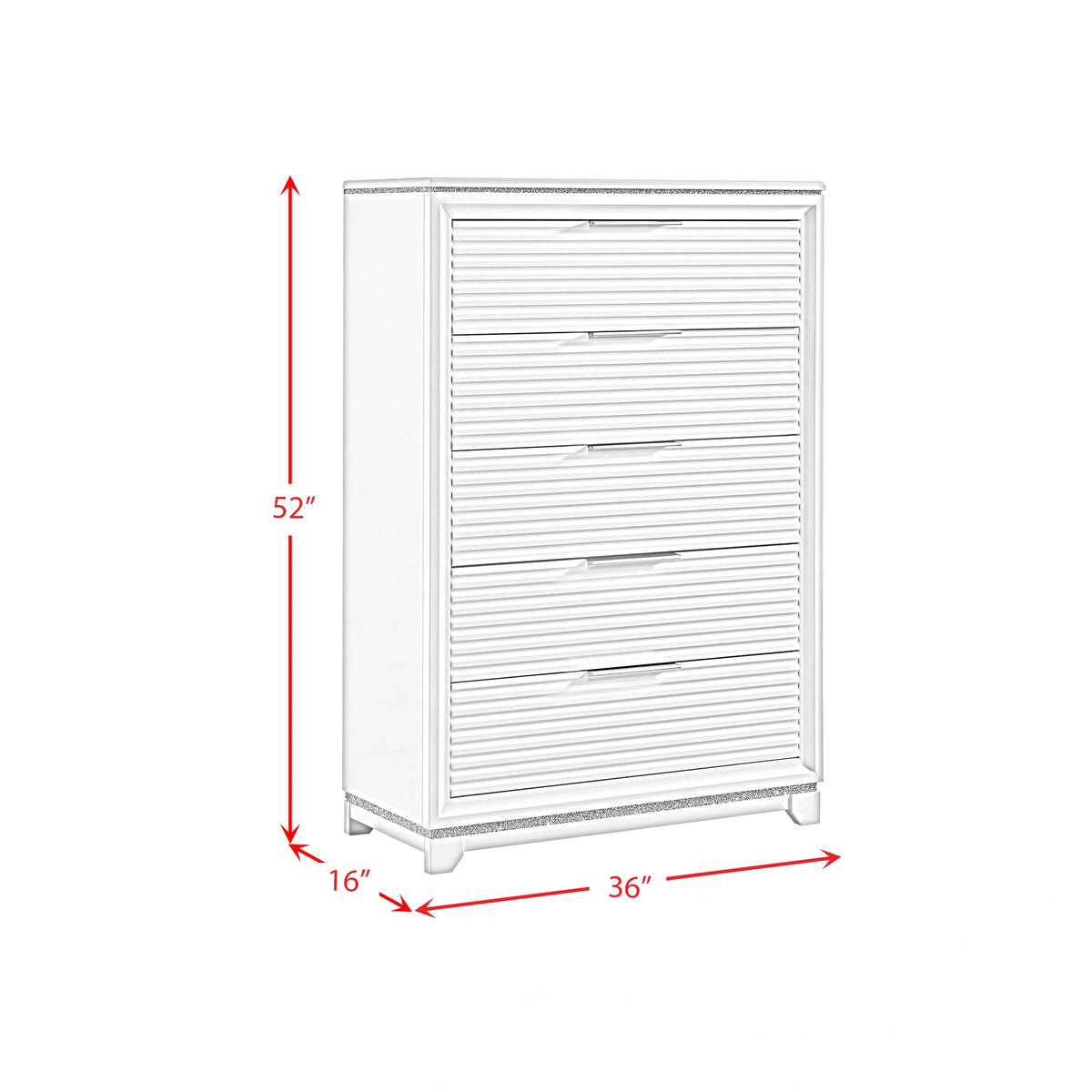 Denmark 5-Drawer Chest in White