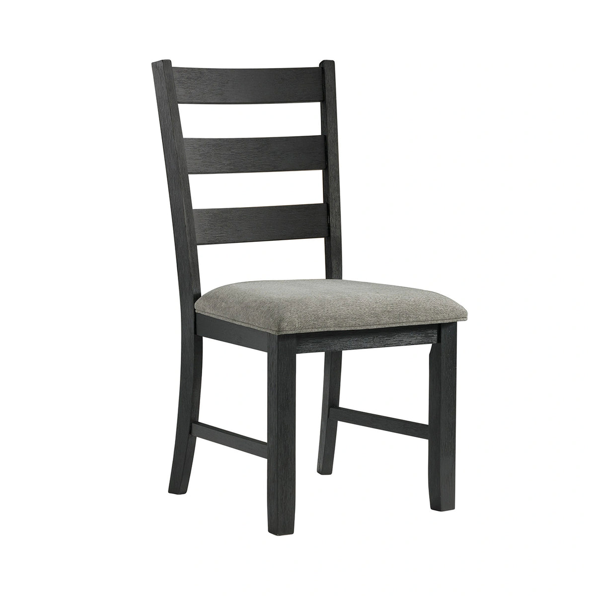 Martin Side Chair with Grey Fabric - Black Finish (2 Per Carton)