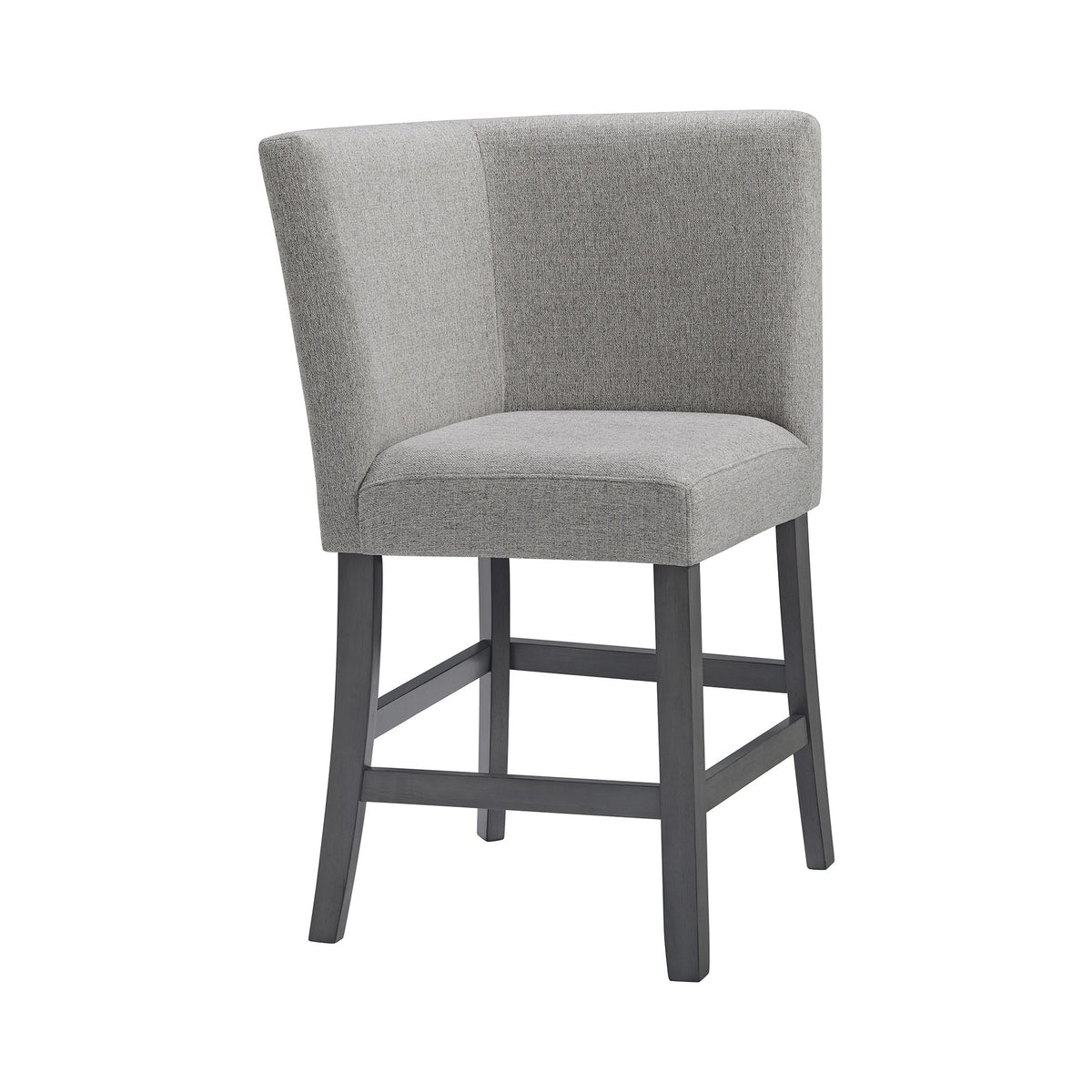 Seneca Counter Corner Bench with Upholstered Back and Grey Fabric
