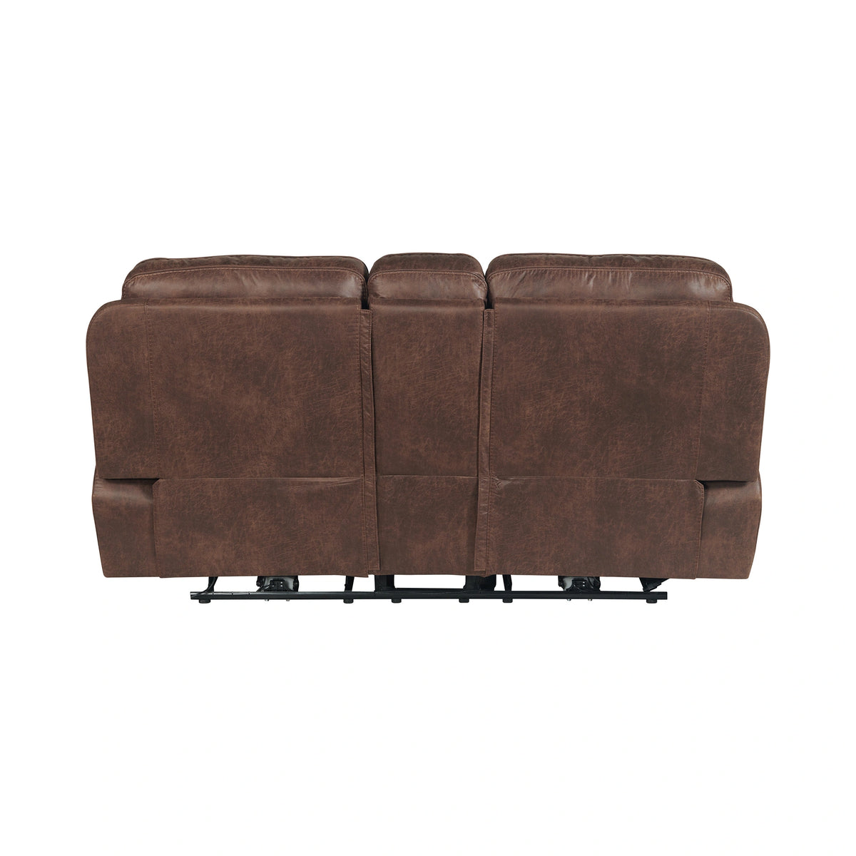 Atlantis Power Motion Loveseat with Power Motion Head Recliner & Console in Heritage Brown