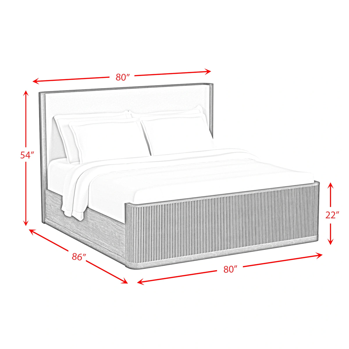 Sylvie UPH Bedroom Set with White Fabric