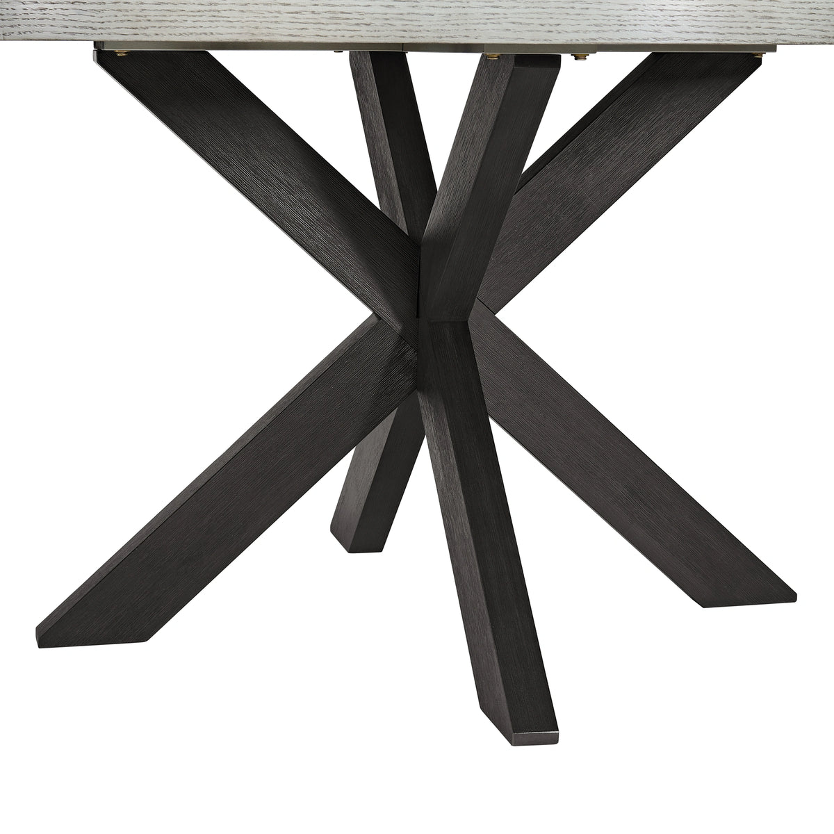Axel 5PC Standard Height Dining Set in Espresso-Round Table and Four Light Grey Fabric Chairs