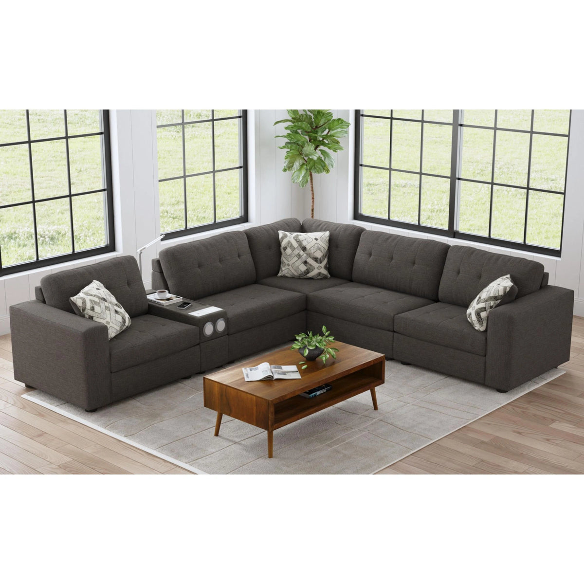 Options One LHF Chair in Palmer Plus Ash with 1 Pillow 20"ÔøΩ