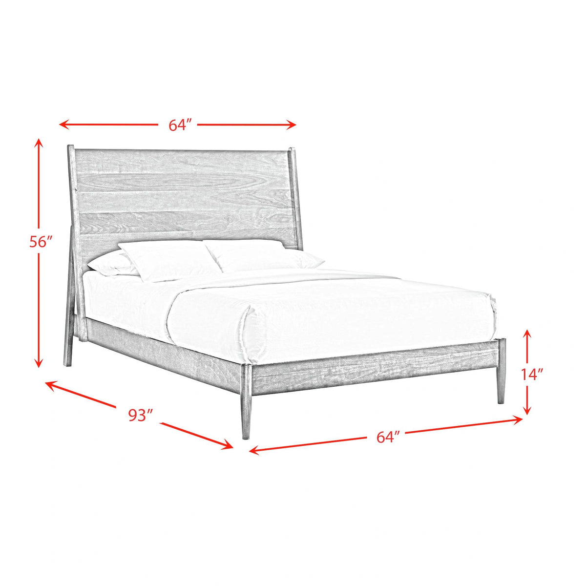Malibu Bedroom Set with 2 Nightstands in Walnut