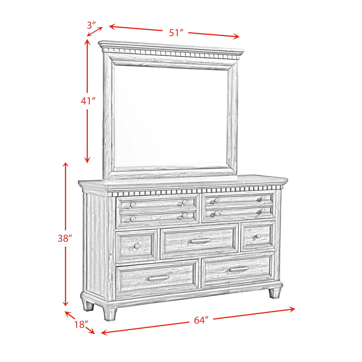 McCoy Dresser and Mirror Set