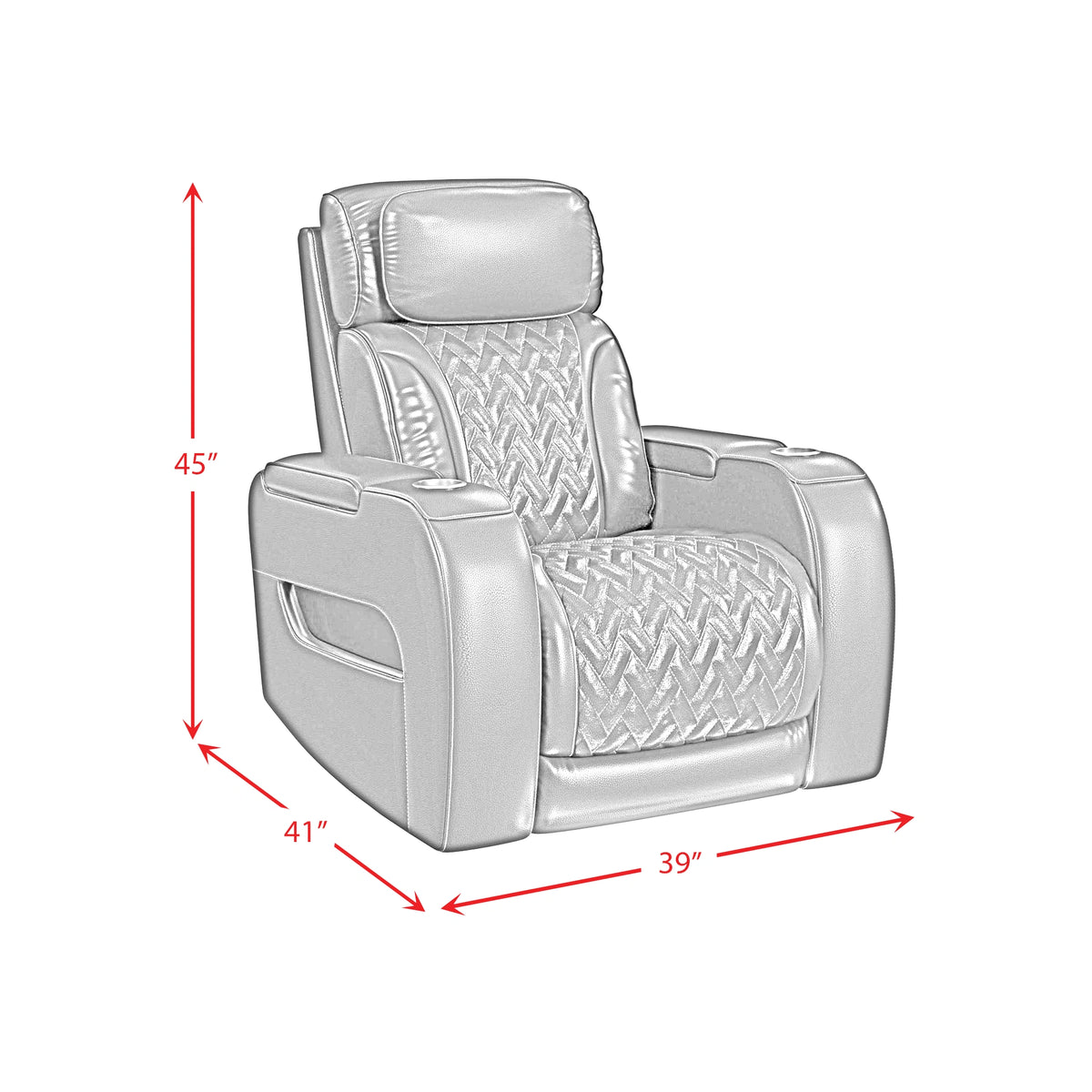 Prime Time P3 Living Room Set in Jett Black with Red Stitching