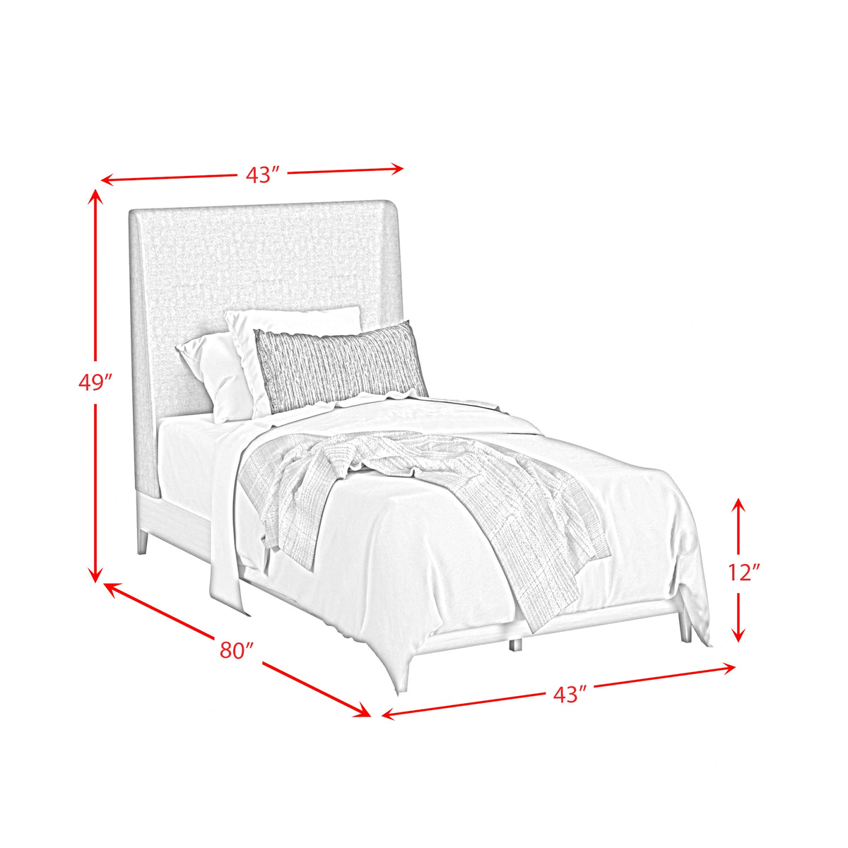 Westland UPH Bedroom Set with Grey Fabric