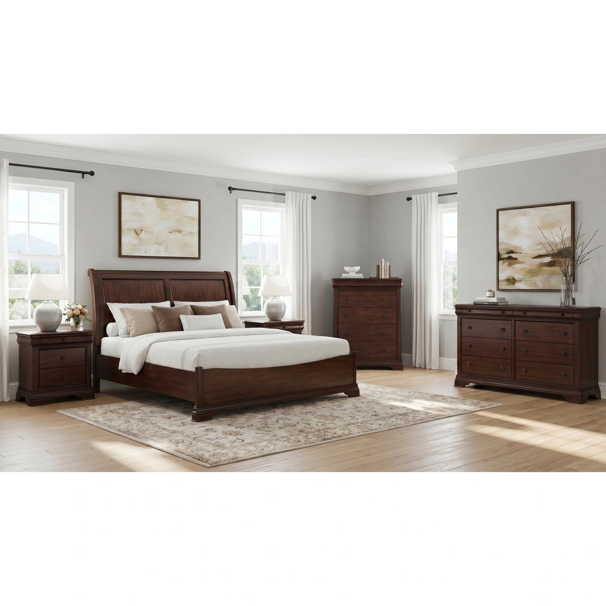Phillipe Bedroom Set in Cherry