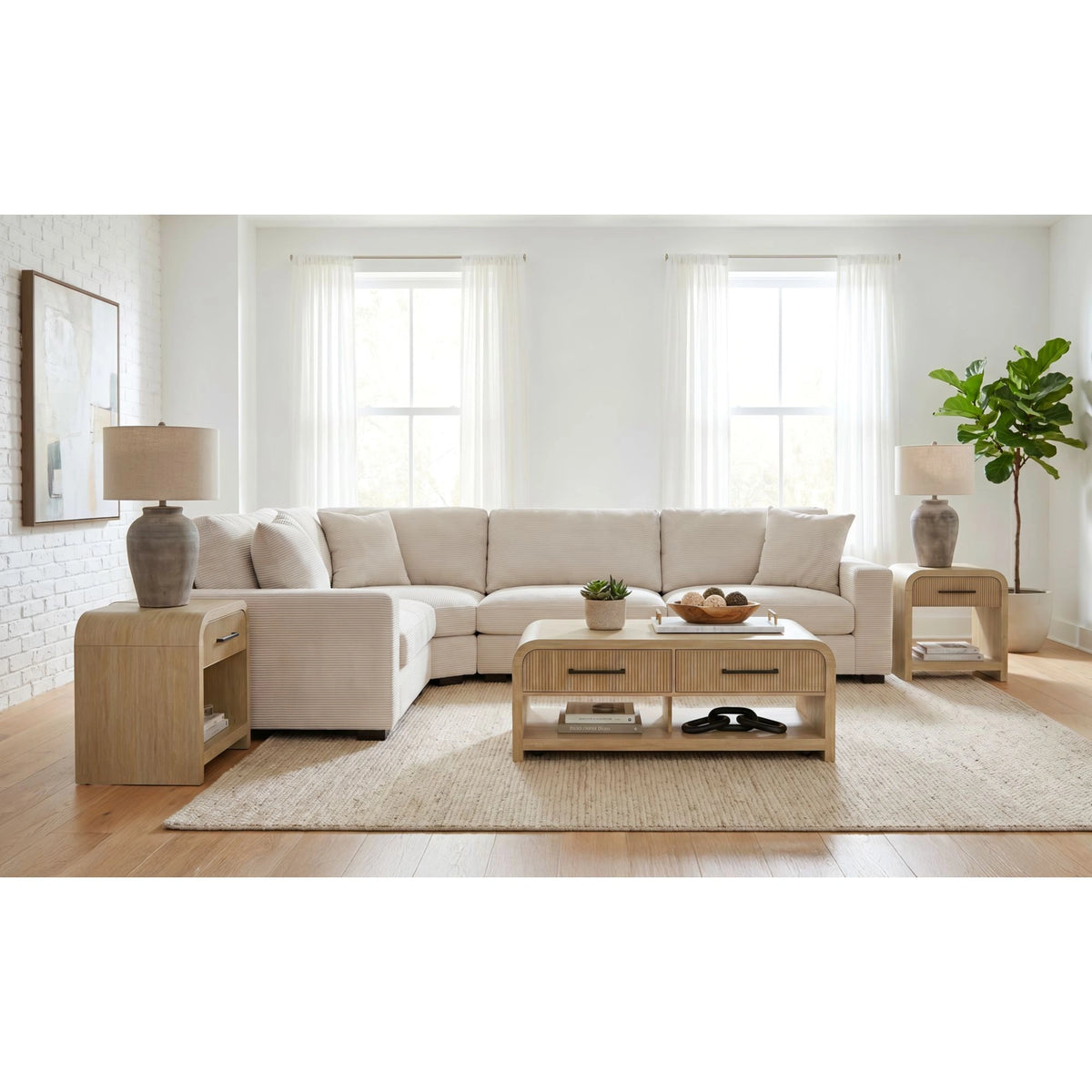 Ridgemont Coffee Table with Casters/Push Through Drawer