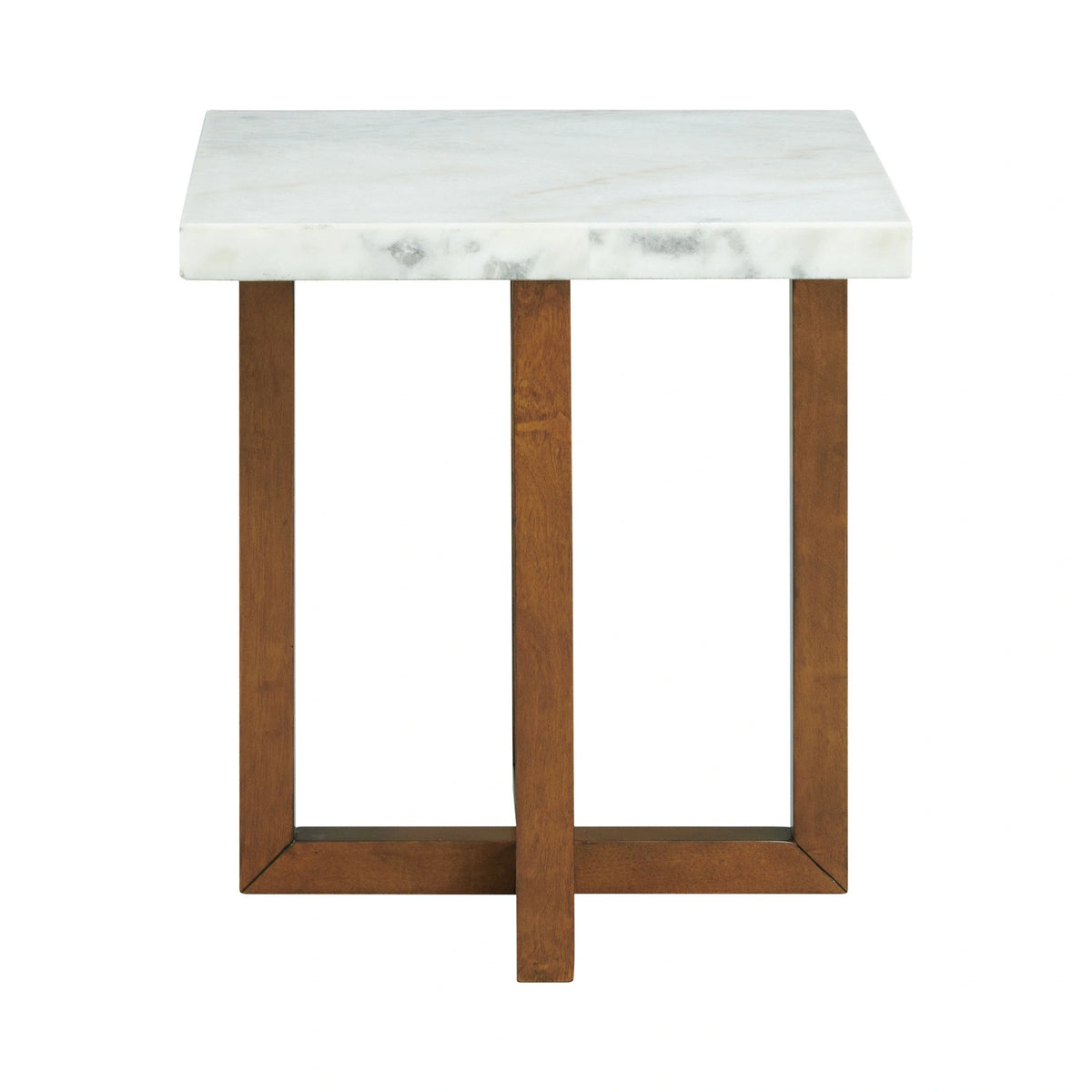 Morris End Table in Espresso W/White Marble Top (3A Packing)