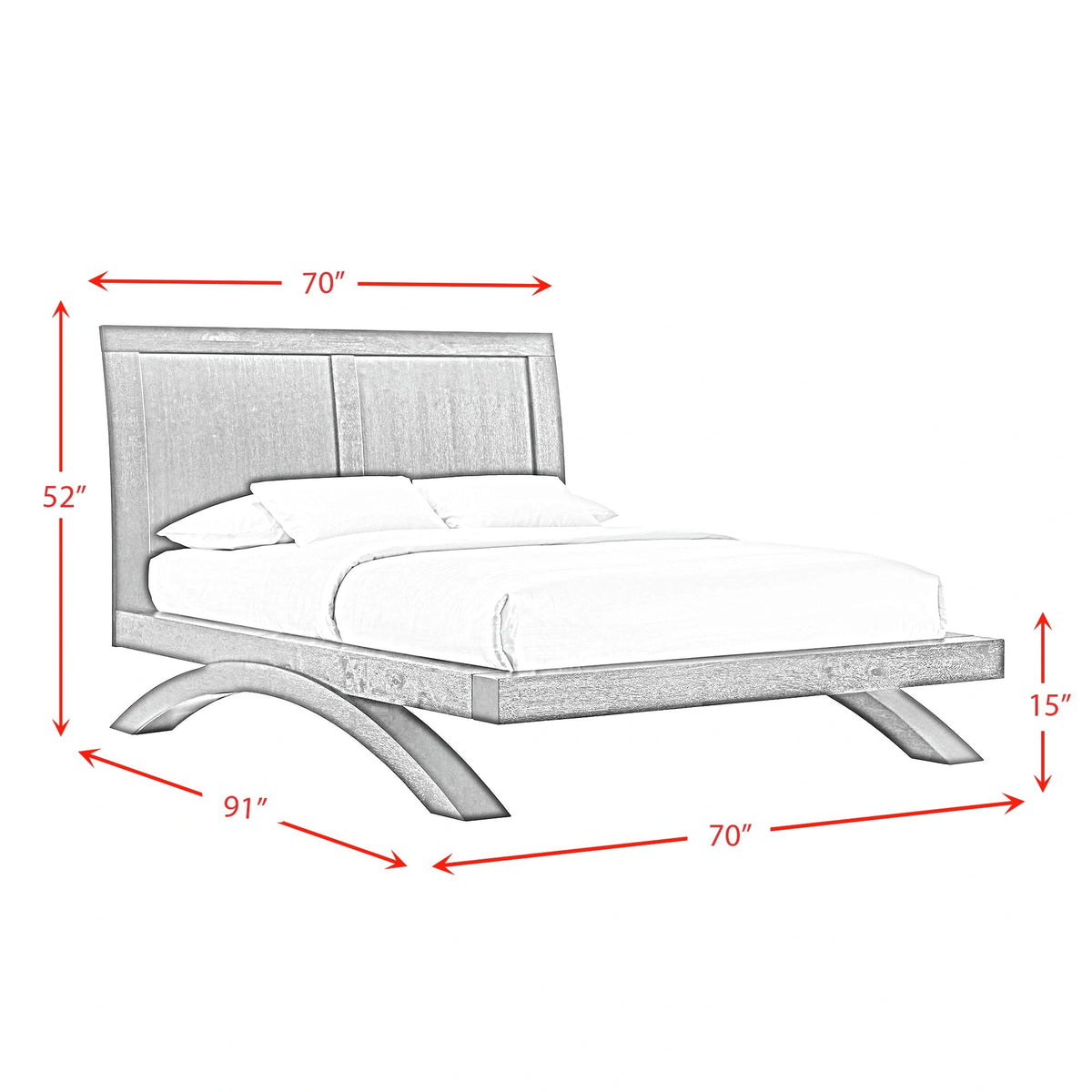 Allan Bedroom Set with 2 Nightstands in Black