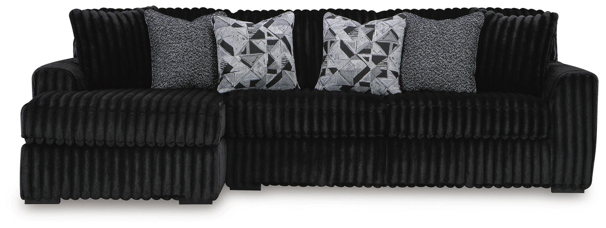 Midnight-Madness Sectional with Chaise - Onyx