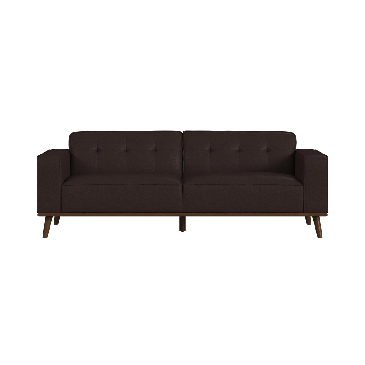 Destiny Sofa with Wood Front in Pebble Brown