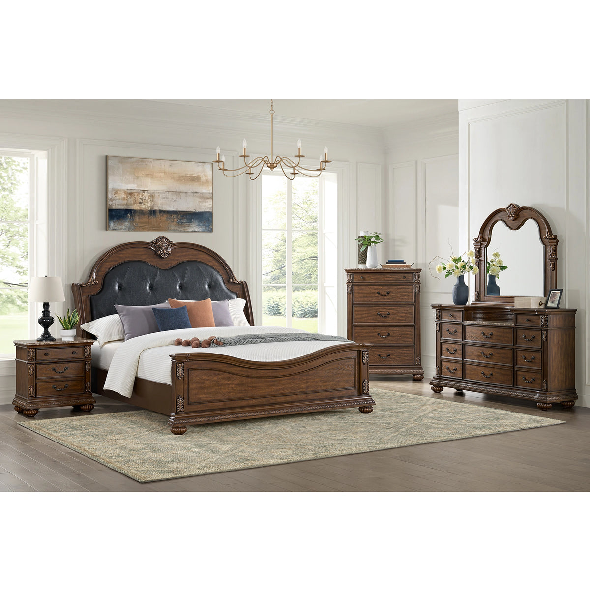 Cadenza Nightstand with USB-C in Brown