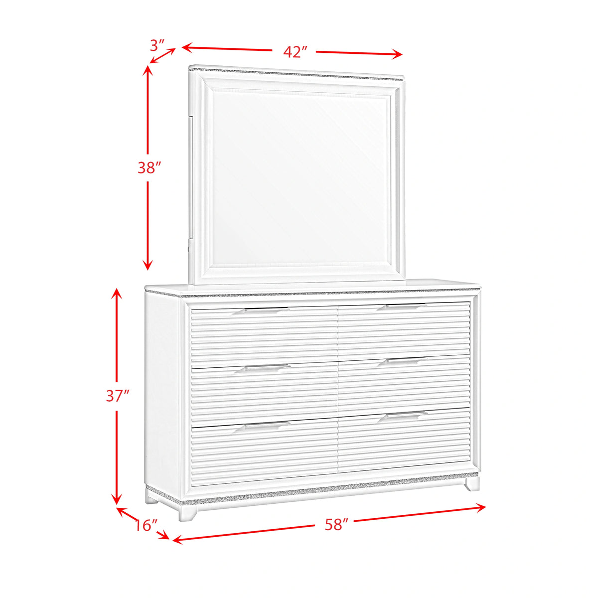 Denmark UPH Bedroom Set with Lights