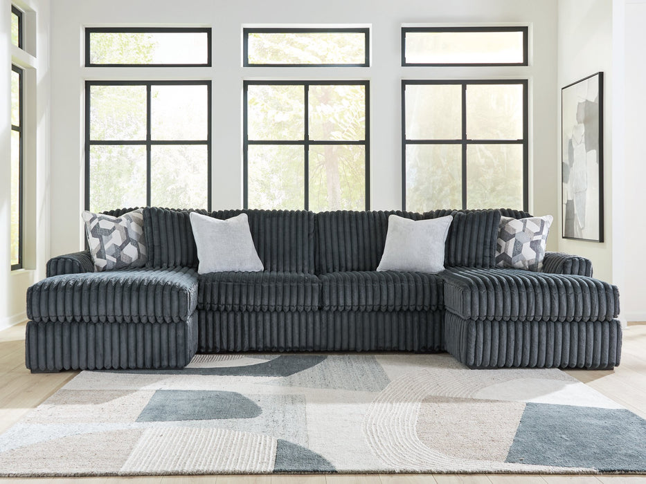Midnight-Madness Double Chaise 3-Piece Sectional - Jack’s Furniture and More (Laredo, TX)