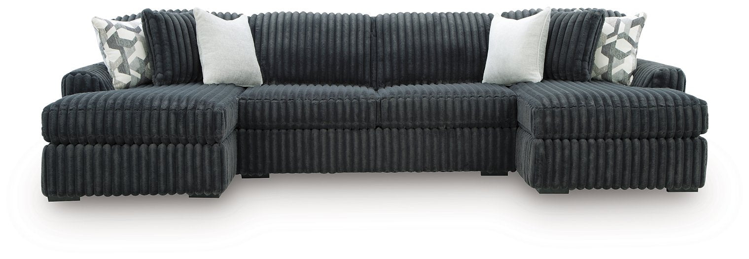 Midnight-Madness Double Chaise 3-Piece Sectional - Jack’s Furniture and More (Laredo, TX)