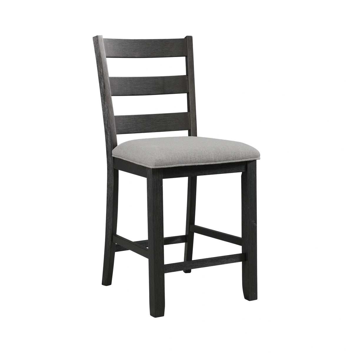 Martin Side Chair with Grey Fabric - Black Finish (2 Per Carton)